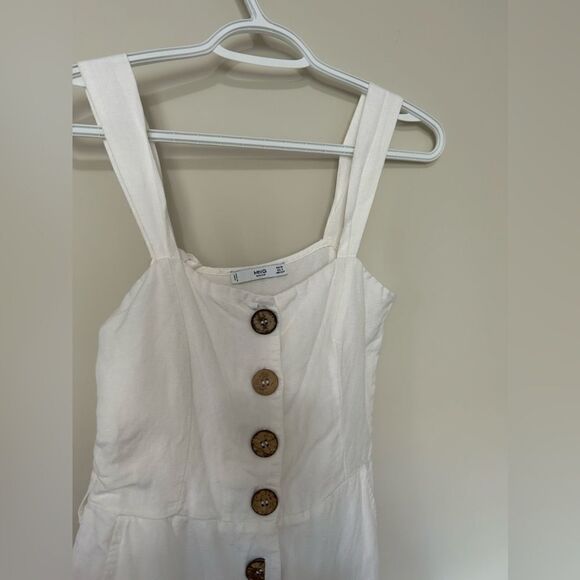 Mango White Button Up Linen Romper - Picture 6 of 12